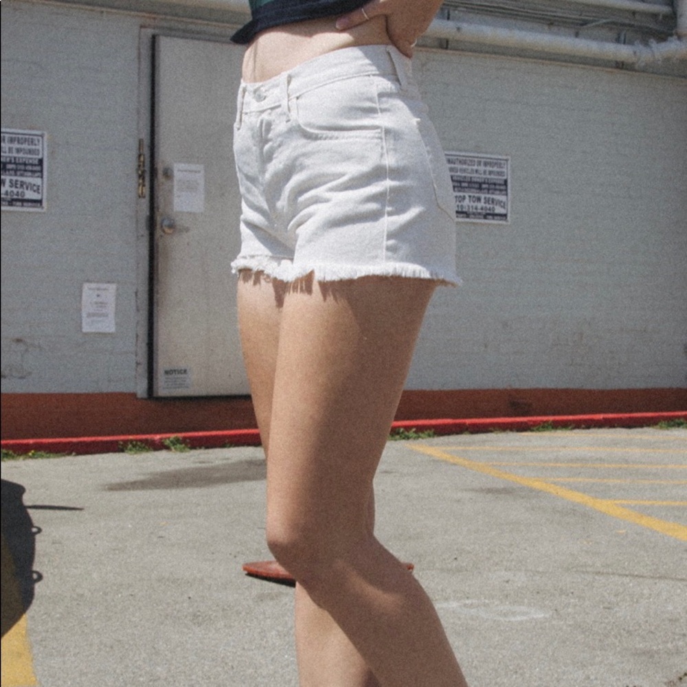 Brandy Melville off white jean shorts